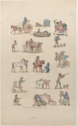 Plate 1, Outlines of Figures, Landscapes and Cattle... for the Use of Learners, Ma..., March 8, 1790.
