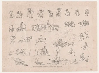 Plate 2, Outlines of Figures, Landscapes and Cattle... for the Use of Learners, Jun..., June 1, 1790.