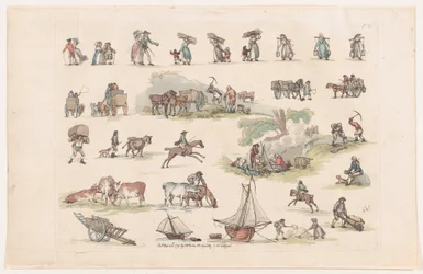 Plate 2, Outlines of Figures, Landscapes and Cattle... for the Use of Learners, Ma..., March 8, 1790.
