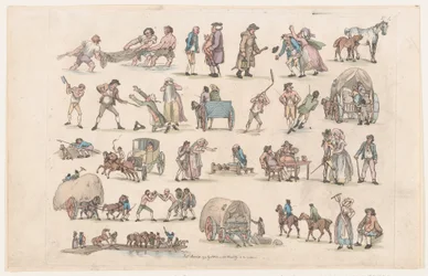 Plate 4, Outlines of Figures, Landscapes and Cattle... for the Use of Learners, Ma..., 1790 年 3 月 8 日。