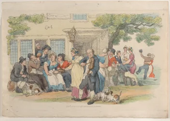 プレート 6: The Ale-House Door、World in Miniature、1816 年より。, 1816.