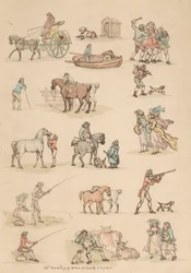 16枚セット 人物・風景図の輪郭