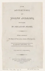 タイトル ページ: ジョセフ アンドリュースと彼の友人アブラハム アダムス氏の冒険, 1792., 1792.