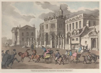 劇場、プリンティング ハウス & c のビュー。 オックスフォード, 1810., 1810.