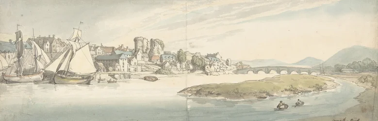 川の上の町の眺め カーウィサム城 1775年～1827年