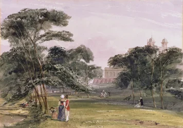 グリニッジ天文台下の公園の人々 1850年頃（水彩画