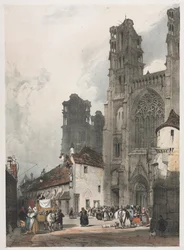 パリ、ゲント、アントワープ、ルーアンの絵のような建築：ラン、フランス、1839年。
