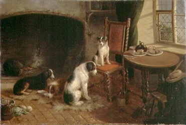 犬のいるインテリア