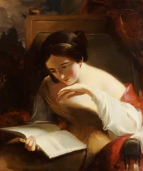 読書する少女の肖像、1842