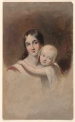 「ジェームス ロブ夫人と彼女の 3 人の子供の肖像」の習作、オグデン南部美術館、ニューオーリンズ、ルイジアナ州