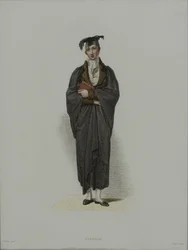 J.エイガーによって彫刻された学者、R。アッカーマンの「オックスフォードの歴史」、1814年に出版（手描きのエッチング）