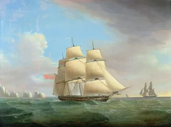 HMフリゲートガラテア、38ガンズオフニードルズ、ワイト島