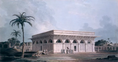 Chaunsath Khamba、Nizamuddin、ニューデリー（色のアクアチント）