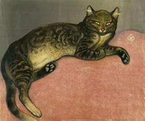 夏、手すりの猫。 L "Ete、Chat sur un Balustrade、1909
