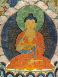 仏と3つのJakata：Mahakapi、Ruru、Shaabhamiga