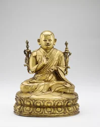 Shalu Lama Rinchen Khyenrab Chokdrub Palzangpo、c.1600（金色の銅合金、微量の顔料を含む）