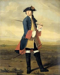 竜騎兵の制服を着たルドルフ・バックホイセン2世、画家の肖像