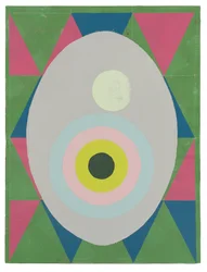 Egg is the Answer, 2023（キャンバスにラテックス、コラージュ、エナメル）