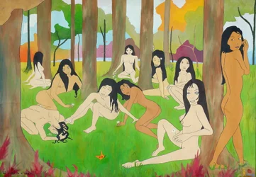 10 links in a chain, 2002, 油彩・キャンバス
