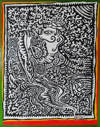 Spirit Genie, 2011, 木に油絵