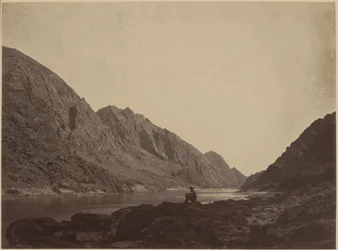 1871年、コロラド川、アイスバーグ・キャニオン上方写真