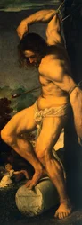 ティツィアーノ（約1490-1576）作「サン・セバスチャン」（ポリプティック「アヴェローディ」の一部）、油彩・キャンバス