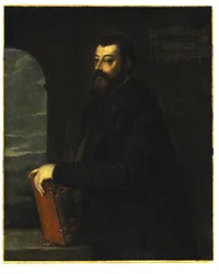 ガブリエレジョリトデフェラーリ（c.1508-78）の肖像画、4分の3の長さ
