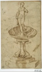 泉のための習作（紙にペン・インク）