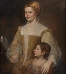 女性と彼女の娘の肖像、c。 1550年。