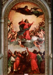 ティツィアーノ・ヴェチェッリオの「ティツィアーノ」と呼ばれる聖母被昇天の絵（1485-1576年