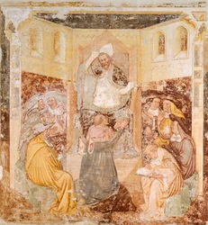 退位、トンマーゾ・ダ・モデナ（1326-1379）の「聖ウルスラの物語」の詳細、フレスコ画