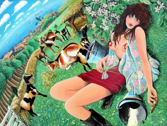 Mae Rose-Cottage daydreams her erotic fantasies、2005年（パネルにアクリル）