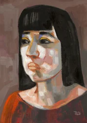 表現力豊かな女性の肖像画