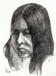 影の中の女性