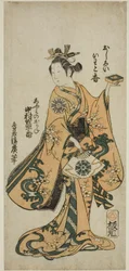 1754年7月、中村座で上演された舞台「権現阿国歌舞伎」で、俳優中村富十郎初代