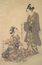 猫を抱えて座っている女性、カリフォルニア州。 1755年。