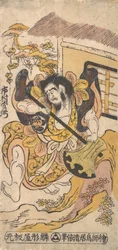 大鉈で戦う俳優・市村亀蔵 1748年頃。 1748年。