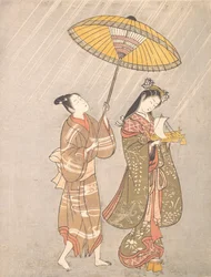 雨乞いをする小町（1765年頃）。