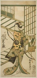 宝暦13年（1763）9月、市村座で上演された『星愛ことば東山の栄』の石女役、二代目瀬川菊之丞。
