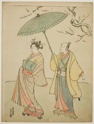 初代市川駒蔵（左）と初代中村松江（右）
