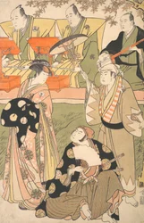 Theatrical Scene, with Musicians.    1161807   ja       japanese Successfully Translated  Original: Zonde en boete Aflaet en Boet Papen / Absolution et Penitence des Prêtres en Abissinie, etc. (title on object) Les Indes Orientales et Occidentales et autre