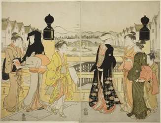 日本橋を渡る女たち