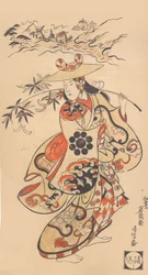 七夕祭りの時の女性としての俳優沢村光伝治、1698.