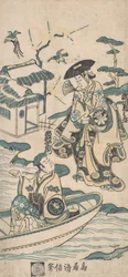 ドラマのワンシーン、おそらく道成寺娘。 1744年。