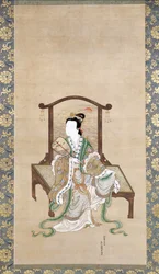 中国の美しさ、中国の美しさから、鳳凰と孔雀（シルクにインクと色）