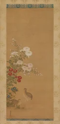 ウズラと秋の花 17世紀後半
