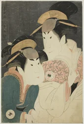 大岸蔵人の妻・宿木役の二代目瀬川富三郎（右）と使用人・若草役の中村万葉（左）。