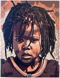 アフリカの子供の肖像画