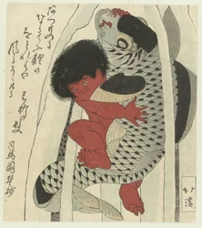 鯉と戦う金時