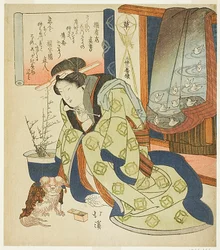 北京犬と戯れる女、あるいは文字の優雅さと自由さ（『三体三板色』より